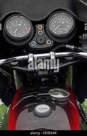 Armaturenbrett des 1980 limitierte Triumph Bonneville 750 Motorrad Stockfoto