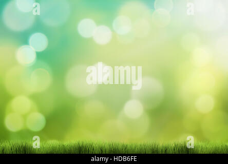 Frühling Hintergrund 3d Render grünen Rasen Stockfoto