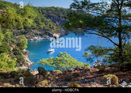 Malerischen Bucht in der Nähe von Kemer, Türkei, Ansicht von oben Stockfoto