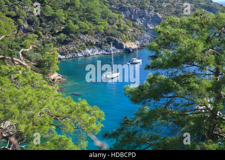 Malerischen Bucht in der Nähe von Kemer, Türkei, Ansicht von oben Stockfoto