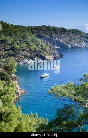 Malerischen Bucht in der Nähe von Kemer, Türkei, Ansicht von oben Stockfoto