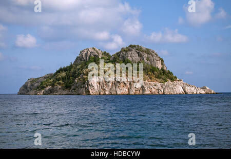 Kleine Insel im Mittelmeer in der Nähe von Türkei Stockfoto
