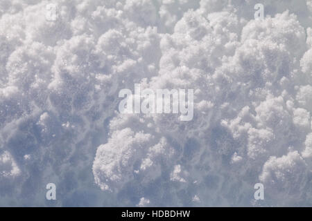 Oberfläche von frischem Schnee im Winter, Makroaufnahme Stockfoto