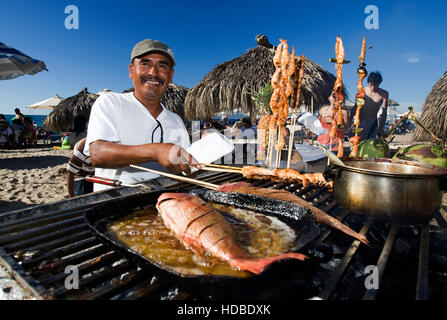 Seafood Grill Zona Romantica Strand Puerto Vallarta Mexiko Stockfoto