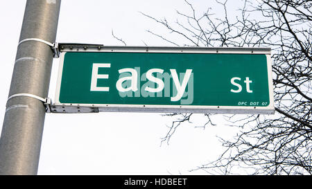 Einfache Straße Straßenschild Carol Stream, Illinois USA Stockfoto