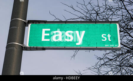 Einfache Straße Straßenschild Carol Stream, Illinois USA Stockfoto