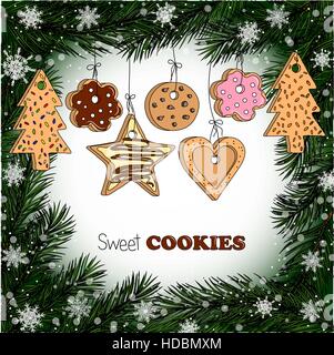 Verschiedene hausgemachte cookies Stock Vektor