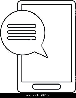 Smartphone-Kommunikation Blase Rede Umriss Stock Vektor