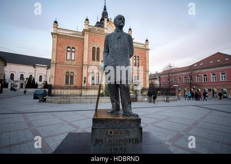 Jovan Jovanovic Zmaj Statue in Novi Sad, Serbien Stockfoto