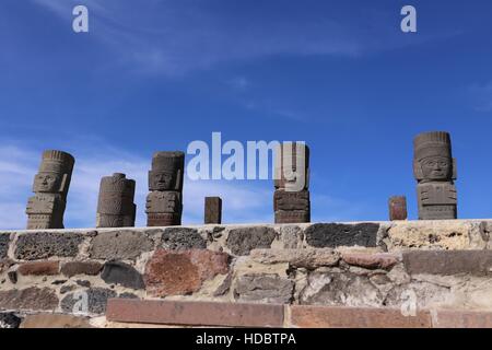 Toltec Krieger in Tula - mesoamerikanischen archäologische Stätte, Mexiko Stockfoto