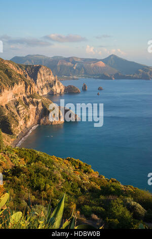 Blick vom Belvedere quattrocchi, Lipari, Äolische Inseln, Italien Stockfoto