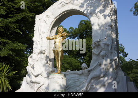 Johann Strauß Denkmal im Stadtpark in Wien, Österreich, Europa Stockfoto