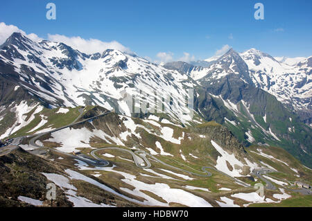 Blick vom Mt Edelweiss-Spitze, Grossglockner Mountain Hochalpenstraße, Hohe Tauern National Park, Salzburg, Österreich, Europa Stockfoto