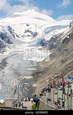 Mt Johannesberg, Pasterzengletscher am Mt. Großglockner, Kaiser Franz Josefs Hoehe, Großglockner Hochalpenstraße Stockfoto