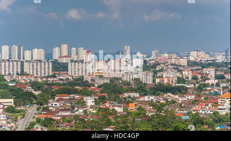 Panorama auf die Skyline von Georgetown auf Pulau Penang, Malaysia Stockfoto