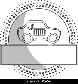 Siegel Stempel mit Auto mit Batterie-Symbol auf weißem Hintergrund. Vektor-illustration Stock Vektor