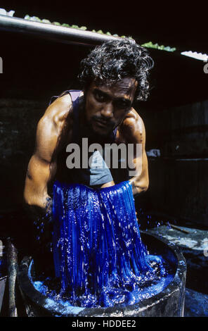 Indien, Tamil Nadu, Kanchipuram, kleine Einheit ohne Wasseraufbereitung sterben die Flüsse verschmutzt Stockfoto