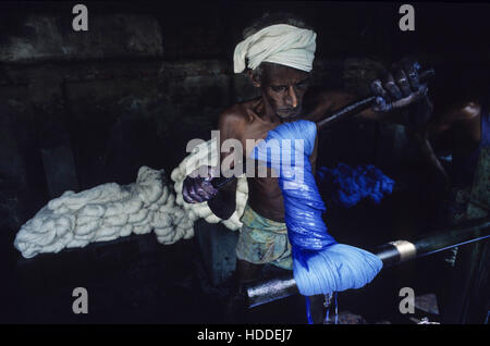 Indien, Tamil Nadu, Kanchipuram, kleine Einheit ohne Wasseraufbereitung sterben die Flüsse verschmutzt Stockfoto