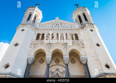 La Basilique Notre Dame de Fourvière in Lyon Frankreich Stockfoto