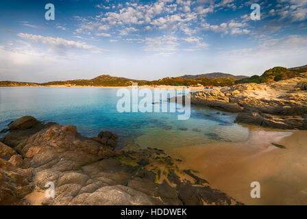 Das Meer und die unberührten Strände von Chia, Insel Sardinien, Italien. Stockfoto