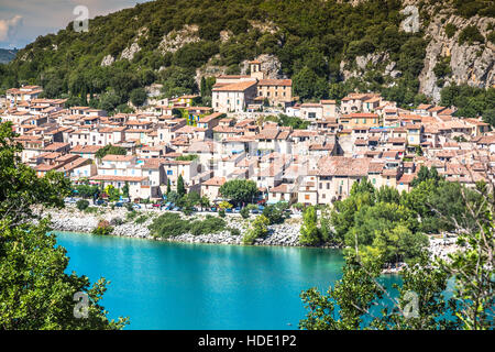 Lac de Sainte-Croix, See von Sainte-Croix, Gorges du Verdon, Provence, Frankreich Stockfoto