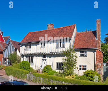 Gerahmte Holzhaus in Dame Street, Lavenham, Suffolk, England. Ein malerisches historisches Dorf. Stockfoto