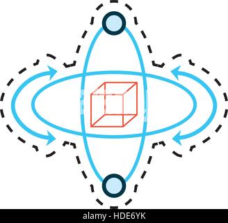 virtuelle Realität Interaktionsdesign Sichtbarkeit 360 Schneiden Linie Vektor Illustration eps Stock Vektor