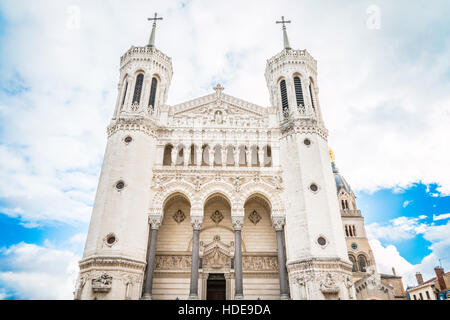 La Basilique Notre Dame de Fourvière in Lyon Frankreich Stockfoto