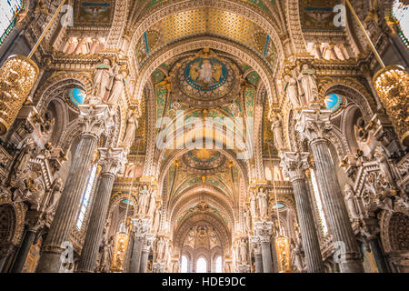 In La Basilique Notre Dame de Fourvière in Lyon Frankreich Stockfoto