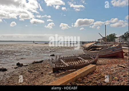 Ebbe in Lamu Town Stockfoto