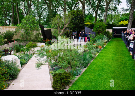 Chelsea Flower Show 2016.The Daily Telegraph Garten, Blume, Skulptur, Gartengestaltung, Ausstellung, fünftägige Veranstaltung, London SW3, GB Stockfoto