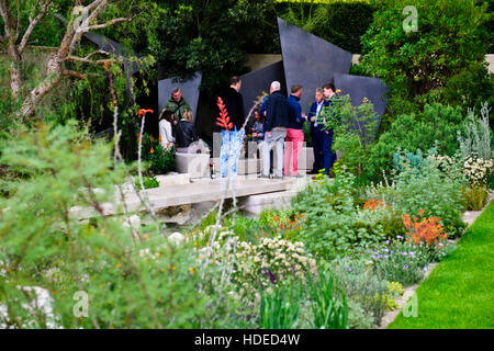 Chelsea Flower Show 2016.The Daily Telegraph Garten, Blume, Skulptur, Gartengestaltung, Ausstellung, fünftägige Veranstaltung, London SW3, GB Stockfoto