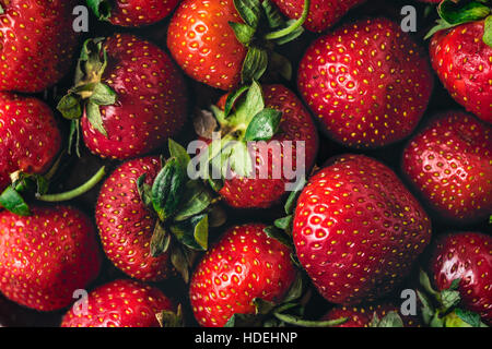 Close-up Horizontal Erdbeer Hintergrund Stockfoto