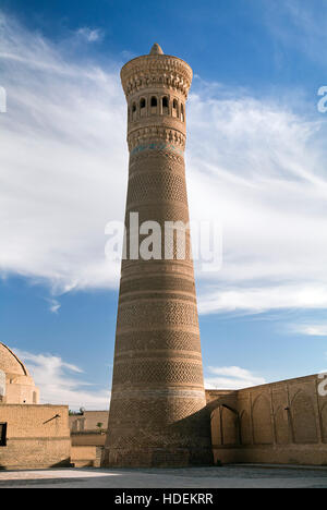 Po-i-Kalyan Minarett, Buchara, Usbekistan, Stadt an der Seidenstraße Stockfoto