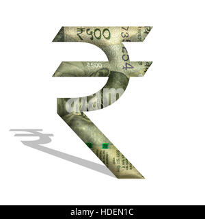 zur Veranschaulichung der neuen 500 Rupien-Banknote in Rupie-symbol Stockfoto