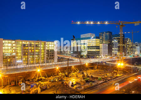 Bjorvika Geschäftsviertel (Barcose). Bau von neuen Gebäuden. Stockfoto