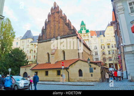 Staronova Synagoga, alte neue Synagoge, Josefov, jüdische Viertel, alte Stadt, Prag, Tschechische Republik Stockfoto