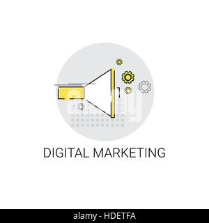 Digitales Marketing Business Megaphon Gerät Lautsprecher Web Icon Vektor-Illustration Stock Vektor