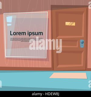 Büro Raum Tür Korridor warten Flur flache Vektor-Illustration Stock Vektor