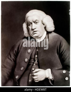 Dr. Samuel Johnson (1709-1784), englischer Schriftsteller und Kritiker, die "A Dictionary of English Language" im Jahre 1755 veröffentlicht. Kupferstich von William Doughty veröffentlichte (1757-1782) im Jahre 1779. Stockfoto