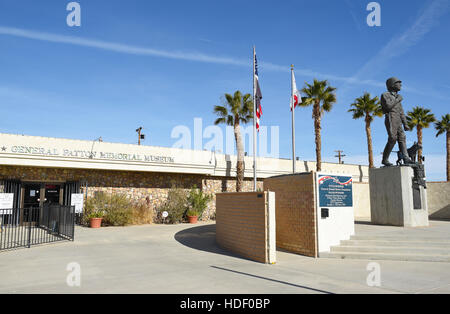 CHIRIACO Gipfel, CA - 10. Dezember 2016: General Patton Memorial Museum. Statue des Generals vor dem Museum zu seinen Ehren Stockfoto