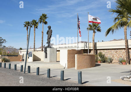 CHIRIACO Gipfel, CA - 10. Dezember 2016: General Patton Memorial Museum. Statue des Generals vor dem Museum zu seinen Ehren Stockfoto