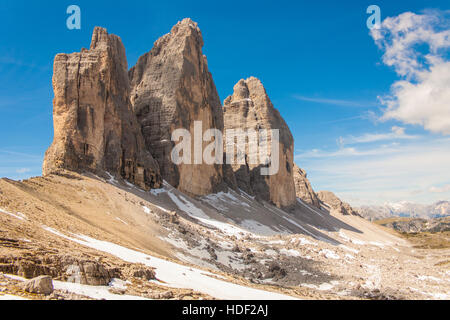 Tre Cime di Lavaredo, Belluno, Veneto, Italien Stockfoto