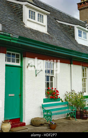 Haus in Hamilton Terrace, eine Reihe von Reihenhäusern Baujahr 1895 im Dorf Lamlash, Isle of Arran. Stockfoto