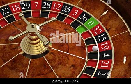 klassische Casino Roulette 3D-Rendering Stockfoto