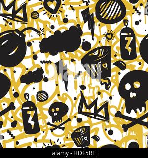 nahtlose Muster Graffiti Stock Vektor