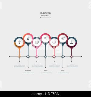 Vektor-Molekül mit 3D Papieretikett, integrierte Kreise Hintergrund. Freiraum für Inhalte, Business, Infografik, Diagramm, digitales Netz, flowchar Stock Vektor