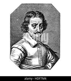 Porträt von Zacharias Janssen (1585 –1632) niederländischen Spektakel-Maker, Erfinder des optischen Teleskops Stockfoto