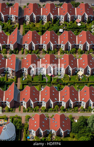 Luftbild, Reihenhaus, Häuser, Westkappler Ring Saarn, Mülheim an der Ruhr, Ruhrgebiet, Nordrhein-Westfalen, Deutschland Stockfoto