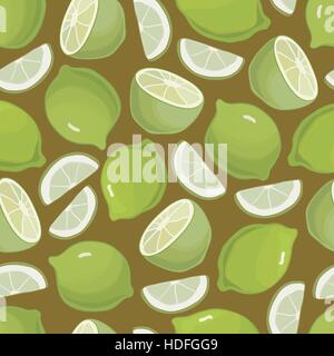 Citrus Limetten nahtlose Hintergrundmuster Stock Vektor